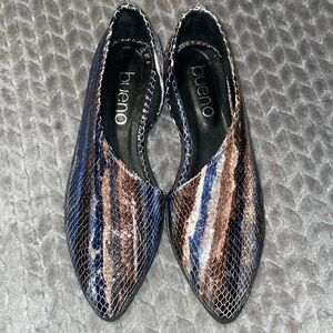 Bueno Brandi Half D'orsay Flats. Leather.  Size 37/6.5-7.  Multicolor